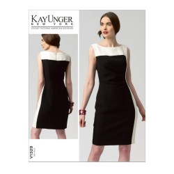 1329 VOGUE EZ KAY UNGER CLOSE FIT CONTRAST COLOR BLOCK  PRINCESS DRESS PATTERN 16-24 NEW